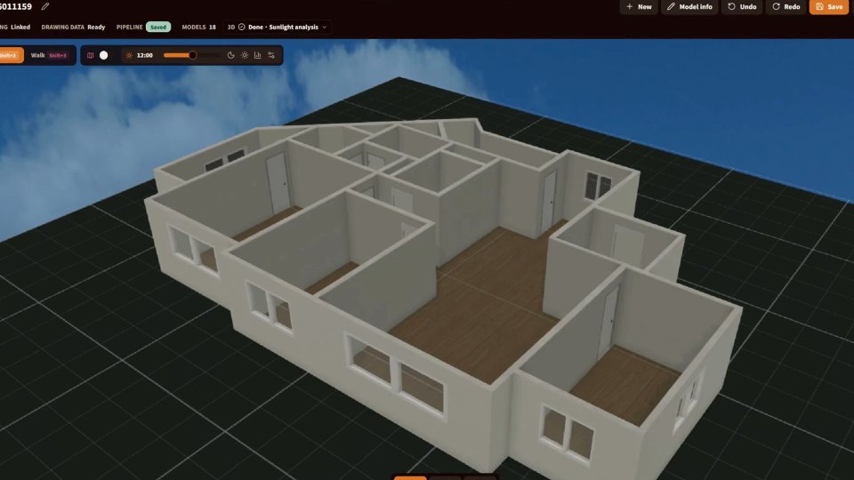 3D 모델 초안과 렌더 구도